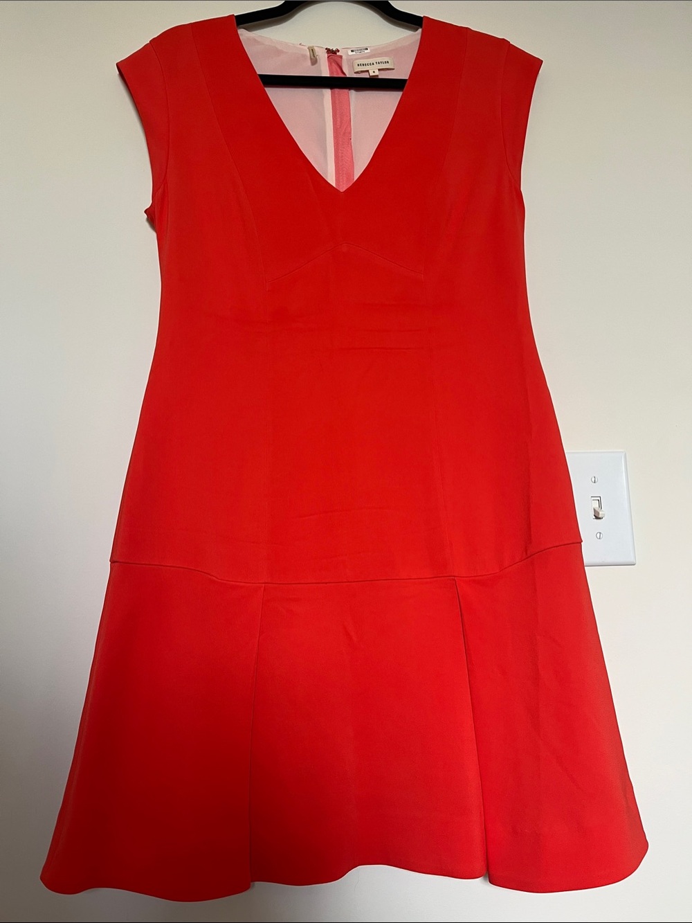 Rebecca Taylor V-Neck Cap-Sleeve Mini Dress